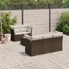 Set sofás de jardín 6 piezas y cojines ratán sintético marrón de , Conjuntos de jardín - Ref: Foro24-3217253, Precio: 413,28 ...