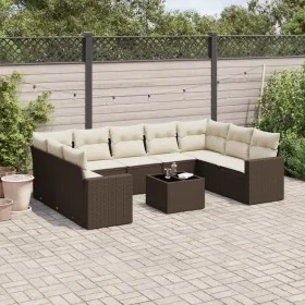 Set de sofás de jardín 10 pzas y cojines ratán sintético marrón von , Gartensets - Ref: Foro24-3219403, Preis: 647,60 €, Raba...