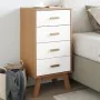Mesita de noche OLDEN madera maciza de pino blanco y marrón by , Nightstands - Ref: Foro24-358587, Price: 117,70 €, Discount: %