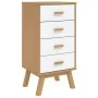 Mesita de noche OLDEN madera maciza de pino blanco y marrón by , Nightstands - Ref: Foro24-358587, Price: 117,70 €, Discount: %