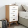 Mesita de noche OLDEN madera maciza de pino blanco y marrón by , Nightstands - Ref: Foro24-358587, Price: 117,70 €, Discount: %