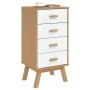 Mesita de noche OLDEN madera maciza de pino blanco y marrón by , Nightstands - Ref: Foro24-358587, Price: 117,70 €, Discount: %