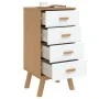 Mesita de noche OLDEN madera maciza de pino blanco y marrón by , Nightstands - Ref: Foro24-358587, Price: 117,70 €, Discount: %