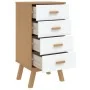 Mesita de noche OLDEN madera maciza de pino blanco y marrón by , Nightstands - Ref: Foro24-358587, Price: 117,70 €, Discount: %
