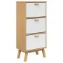 Zapatero OLDEN madera maciza pino blanco y marrón 55x35x120 cm de , Zapateros y organizadores de calzado - Ref: Foro24-358620...