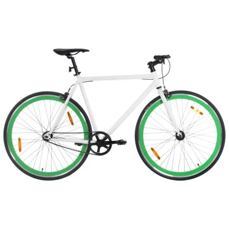 Bicicleta de piñón fijo blanco y verde 700c 59 cm de , Bicicletas - Ref: Foro24-92269, Precio: 266,61 €, Descuento: %