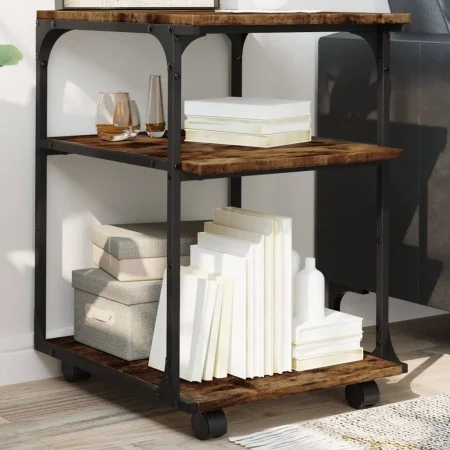 Soporte de impresora 3 niveles roble ahumado 43x48x64 cm de , Soportes para impresoras - Ref: Foro24-842278, Precio: 49,40 €,...