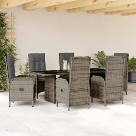 Set comedor jardín 7 pzas y cojines ratán sintético gris de , Conjuntos de jardín - Ref: Foro24-3213527, Precio: 1,00 €, Desc...