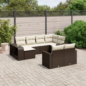 Set de sofás de jardín 10 pzas y cojines ratán sintético marrón von , Modulare Sofas für den Außenbereich - Ref: Foro24-32612...