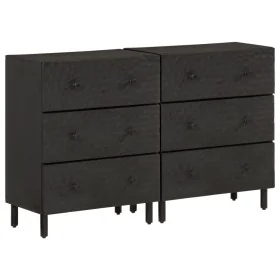 Armarios auxiliares 2 pzas madera maciza mango negro 60x33x75cm de , Aparadores - Ref: Foro24-3206283, Precio: 295,47 €, Desc...