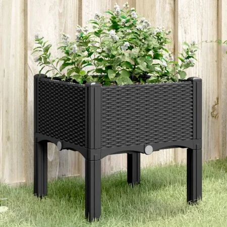 Jardinera con patas PP negro 40x40x42 cm de , Maceteros y jardineras - Ref: Foro24-367888, Precio: 37,98 €, Descuento: %