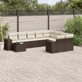 Set de sofás de jardín 10 pzas y cojines ratán sintético marrón de , Conjuntos de jardín - Ref: Foro24-3223062, Precio: 663,9...