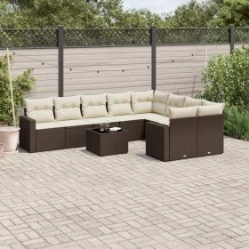 Set de sofás de jardín 10 pzas y cojines ratán sintético marrón de , Conjuntos de jardín - Ref: Foro24-3219443, Precio: 647,6...