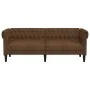 Sofá Chesterfield de 3 plazas tela marrón by , Sofas - Ref: Foro24-372564, Price: 368,18 €, Discount: %