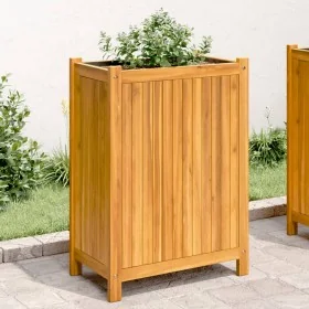 Jardinera con forro madera maciza de acacia 31x31x75 cm by , Pots and planters - Ref: Foro24-366432, Price: 74,40 €, Discount: %
