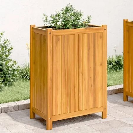 Jardinera con forro madera maciza de acacia 31x31x75 cm de , Maceteros y jardineras - Ref: Foro24-366432, Precio: 74,40 €, De...