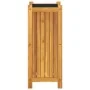Jardinera con forro madera maciza de acacia 31x31x75 cm de , Maceteros y jardineras - Ref: Foro24-366432, Precio: 74,40 €, De...