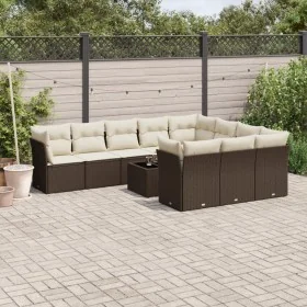 Set de sofás de jardín 11 pzas cojines ratán sintético marrón de , Conjuntos de jardín - Ref: Foro24-3218233, Precio: 716,39 ...