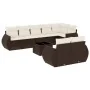 Set de sofás de jardín 9 pzas y cojines ratán sintético marrón von , Modulare Sofas für den Außenbereich - Ref: Foro24-322163...