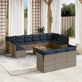 Set de sofás de jardín y cojines 14 pzas ratán sintético gris de , Conjuntos de jardín - Ref: Foro24-3256257, Precio: 1,00 €,...