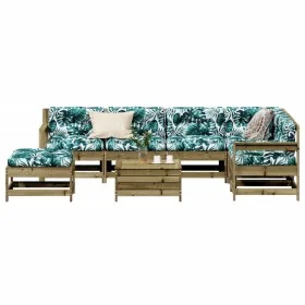 Juego de muebles jardín 8 pzas y cojines madera pino impregnada de , Conjuntos de jardín - Ref: Foro24-3250587, Precio: 796,6...