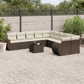 Set de sofás de jardín 11 pzas cojines ratán sintético marrón by , Modular outdoor sofas - Ref: Foro24-3221922, Price: 730,62...