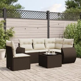 Set sofás de jardín 6 piezas y cojines ratán sintético marrón by , Garden sets - Ref: Foro24-3221382, Price: 423,86 €, Discou...