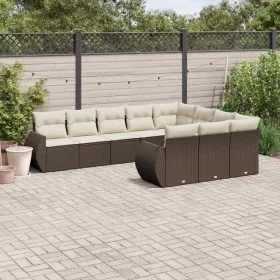 Set de sofás de jardín 10 pzas y cojines ratán sintético marrón von , Modulare Sofas für den Außenbereich - Ref: Foro24-32218...