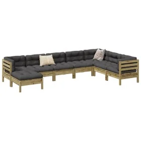 Set de sofás jardín 8 pzas con cojines madera pino impregnada by , Garden sets - Ref: Foro24-3299580, Price: 746,98 €, Discou...