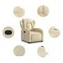 Sillón reclinable elevable de tela color crema de , Sillones - Ref: Foro24-3204491, Precio: 284,96 €, Descuento: %