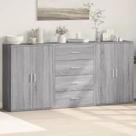 Aparadores 3 uds madera de ingeniería gris Sonoma 60x31x84 cm de , Aparadores - Ref: Foro24-3276579, Precio: 241,26 €, Descue...