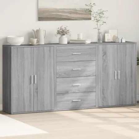 Aparadores 3 uds madera de ingeniería gris Sonoma 60x31x84 cm de , Aparadores - Ref: Foro24-3276579, Precio: 241,26 €, Descue...