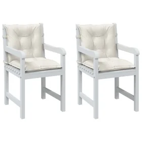 Cojines silla respaldo bajo 2 ud tela crema melange 100x50x7 cm de , Cojines para sillas y sofás - Ref: Foro24-4002385, Preci...