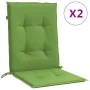 Cojines silla respaldo bajo 2 ud tela verde melange 100x50x4 cm de , Cojines para sillas y sofás - Ref: Foro24-4002460, Preci...