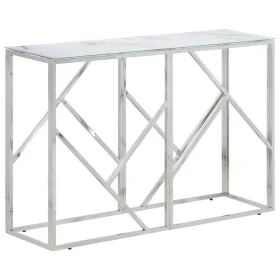 Mesa consola acero inoxidable plateado y vidrio templado de , Mesas auxiliares - Ref: Foro24-349995, Precio: 177,83 €, Descue...