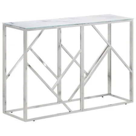 Mesa consola acero inoxidable plateado y vidrio templado de , Mesas auxiliares - Ref: Foro24-349995, Precio: 177,83 €, Descue...