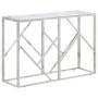 Mesa consola acero inoxidable plateado y vidrio templado de , Mesas auxiliares - Ref: Foro24-349995, Precio: 177,83 €, Descue...