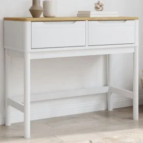 Mesa consola FLORO madera maciza de pino blanco 89,5x36,5x73 cm by , Side tables - Ref: Foro24-374021, Price: 129,97 €, Disco...
