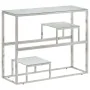 Mesa consola acero inoxidable plateado y vidrio templado by , Side tables - Ref: Foro24-350011, Price: 138,44 €, Discount: %