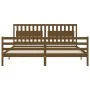 Estructura cama y cabecero madera maciza marrón miel 200x200 cm de vidaXL, Camas y somieres - Ref: Foro24-3194334, Precio: 18...