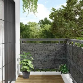 Pantalla de privacidad de balcón PVC look piedra gris 500x90 cm by , fence panels - Ref: Foro24-4005470, Price: 32,05 €, Disc...