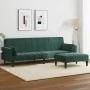 Sofá cama de 2 plazas con taburete terciopelo verde oscuro de , Sofás - Ref: Foro24-3258135, Precio: 334,36 €, Descuento: %