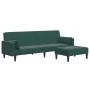 Sofá cama de 2 plazas con taburete terciopelo verde oscuro de , Sofás - Ref: Foro24-3258135, Precio: 334,36 €, Descuento: %