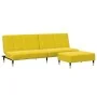 Sofá cama de 2 plazas con taburete terciopelo amarillo de , Sofás - Ref: Foro24-3258149, Precio: 314,02 €, Descuento: %