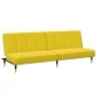 Sofá cama de 2 plazas con taburete terciopelo amarillo de , Sofás - Ref: Foro24-3258149, Precio: 314,02 €, Descuento: %