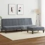 Sofá cama de 2 plazas con taburete terciopelo gris oscuro de , Sofás - Ref: Foro24-3258128, Precio: 300,64 €, Descuento: %