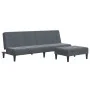 Sofá cama de 2 plazas con taburete terciopelo gris oscuro de , Sofás - Ref: Foro24-3258128, Precio: 300,64 €, Descuento: %