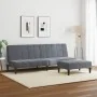 Sofá cama de 2 plazas con taburete terciopelo gris oscuro de , Sofás - Ref: Foro24-3258128, Precio: 300,64 €, Descuento: %