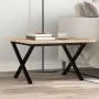 Mesa de centro marco X madera maciza pino y acero 60x60x40 cm by , Kitchen and dining tables - Ref: Foro24-3282682, Price: 66...