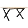 Mesa de centro marco X madera maciza pino y acero 60x60x40 cm by , Kitchen and dining tables - Ref: Foro24-3282682, Price: 66...